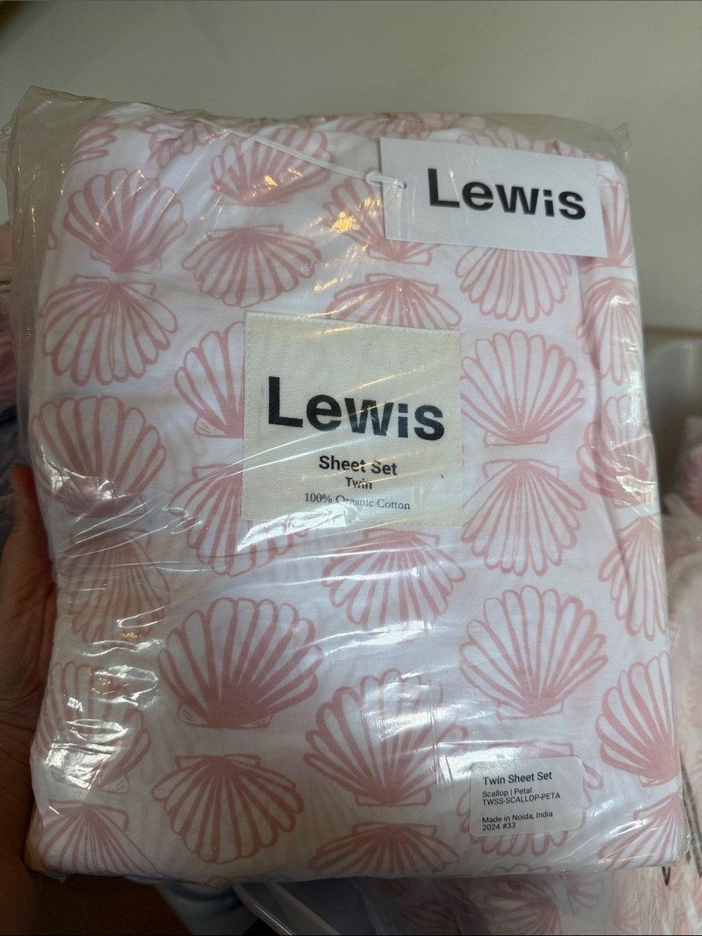 Lewis Pink Shell Twin Sheet Set - Organic Cotton